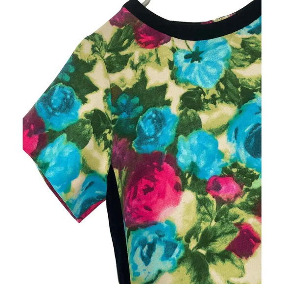 Sandro Floral Abstract Mini Shift Dress Size EU 2 US 4-6 Cut out Back zip - Picture 11 of 16